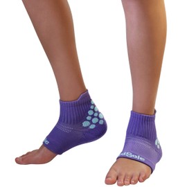 KidSole RX Gel Sports Sock for Kids with heel sensitivity from Severs Disease, Plantar Fasciitis (Kid's 2-7, Purple)