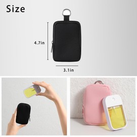 uekeboag 2Pcs Small Soft Neoprene Pouch with Zipper, Mini Portable Makeup Bag,Fashion Accessory with Snap Hook,Coin Purse Lipstick Cosmetic Travel Organizer(Black and Avocado Green)