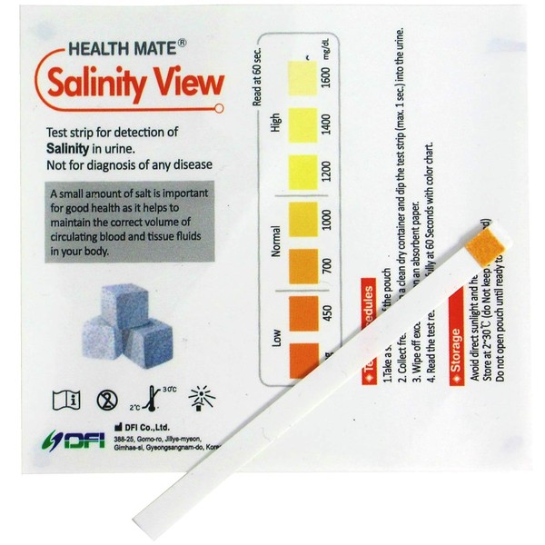 Home Salinity Salt Urine Test Strips (5 Test Strips)