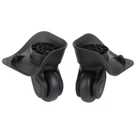 Mxfans 2 Pairs Plastic Luggage Suitcase Replacement Wheel Black 49mm Diameter