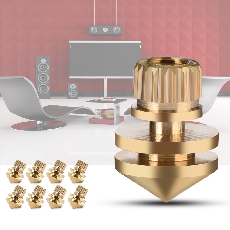 8 Pcs Copper Speaker Suspension Spikes Isolation Stands Foot Base