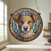 Image Industry Jack Russell Stained Glass Effect Suncatcher - Garden