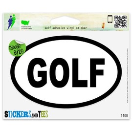Golf Oval Car Sticker Indoor Outdoor 5" x 3"