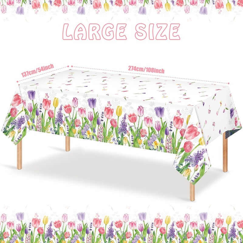 Pack of 2 Table Runners Spring Table Runner Flowers Table