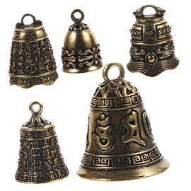 Operitacx 3sets Diy Bells Decor Vintage Bell Pendant Large Falconry Bells Brass Charms Keychain Pendant Small Brass Figurine 5pcs*3