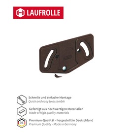 Gedotec Slide Line 55 Sliding Door Trolley Cabinet Track for Sliding Door System Wheels for Lower Rail 15 kg Plastic Brown 1 Piece Drive for Furniture Sliding Doors