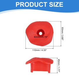 PATIKIL Rock Climbing Holds, 10 Pcs Climbing Rock Wall Grips Play Set Climber Attachments with Single Holes for Playground Accessories Indoor Outdoor Tree Training, Red-B