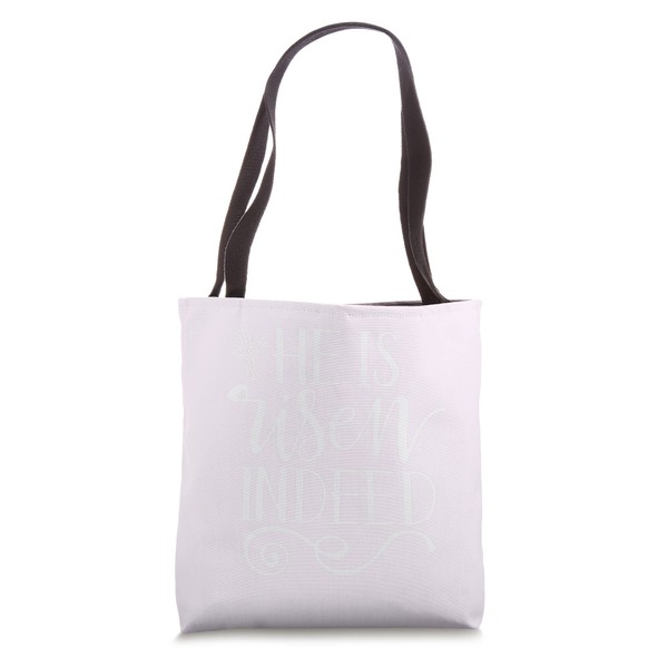 Pink Decorative Font Lettering With Words He is Risen Tote