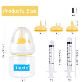 Jiaxix Pet Nursing Bottle Kit for Kitten Puppy,60mlCat Bottle Feeding Kit Nipple Kittens Syringe for Small Cat Dog Newborn Kitten Puppys Rabbits Squirrel Animals (Yellow)