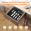Lifewit Organizador de Cubiertos, Cubertero para Cajón, 6 Compartimentos, Negro