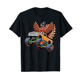 Thanksgiving Turkey Riding Monster Truck Toddler Boys Kids T-Shirt