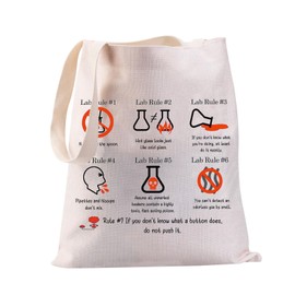 FEELMEM Funny Science Chemistry Tote Bag Lab Rule Shopping Bag Science Teacher Work Bag Scientists Retirement Gift