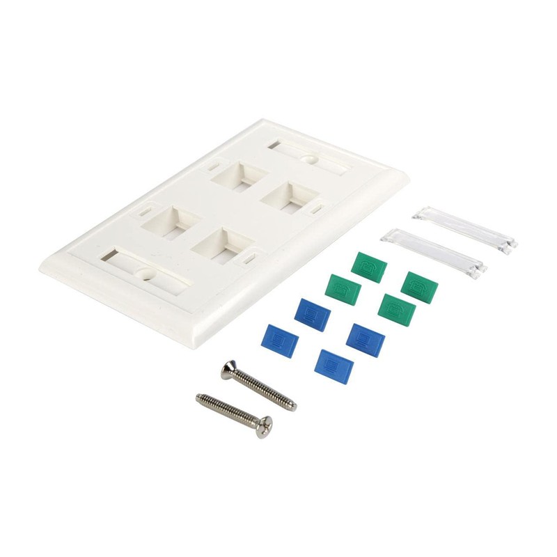 Quad Outlet Rj45 Universal Keystone Face Plate / Wall Plate,