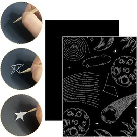 60Pieces Scratch Paper Art Set for Kids Adults Scratchboard Craft Kits 21*29.7cm / 8.27*11.69in Black Scratch off Paper for Kids Art Supplies with Wooden Stylus for DIY Birthday Party Gift Supplies