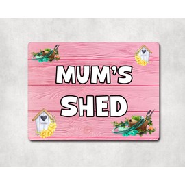 decalarama Mum Garden Metal Sign Gift – Mum's Shed - Cute Fun Novelty Aluminium Present