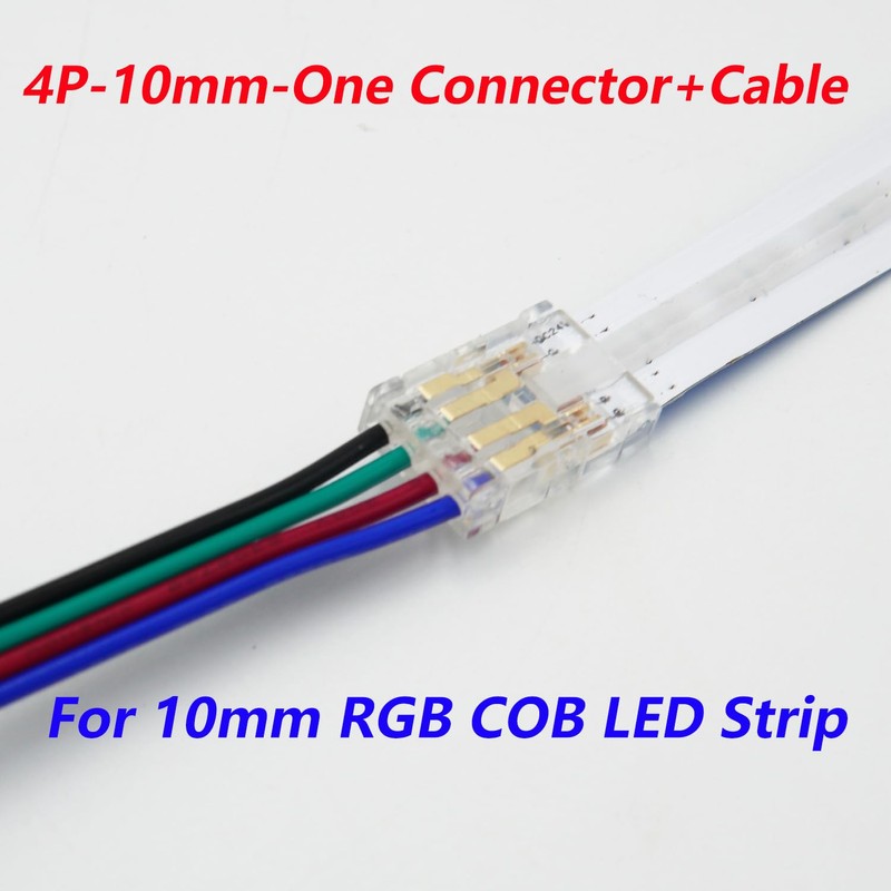 COB LED Connectors Kit, 25Pcs 5/8/10/12mm, 8Pcs Gapless, 10Pcs Connector+Cable,