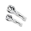 Powerbuilt 2 Piece 1/4-Inch and 3/8-Inch Stubby Ratchet Set, Quick-Release