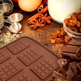 homEdge 12 Cavity Break-Apart Chocolate, Set of 4 Packs Food Grade Non-Stick Silicone Protein and Energy Bar Candy Molds