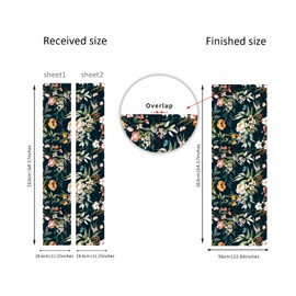 funlife Peel and Stick Fridge Door Mural, Self-Adhesive Refrigerator Wrap Decal, Leather Effect Textured Vinyl Freezer Panel Cover Sticker for Kitchen Bar Decor, 11.25"x64.17" 2pc, Vintage Eden Floral