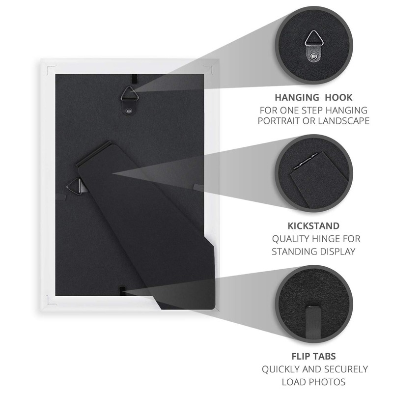 Langdon House 4x6 Picture Frames (White, 6 Pack), Contemporary Frame