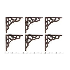 Antique Style Shelf Brace Wall Bracket Cast Iron Brackets Small 3 5/8" X 4 1/8" (6)