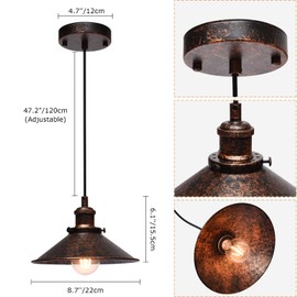 Lingkai Farmhouse Pendant Light Industrial Hanging Light Fixture Vintage Barn Ceiling Lighting for Kitchen Island, Dining Room, Foyer