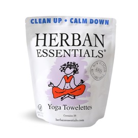 Herban Essentials - Yoga Mat Wipe Cleaner - Lavender Essential Oil Wipes for Mats and Hands, Moist Towelettes Individually Wrapped - Deep-Cleaning for All Fitness Gear - 20 Count