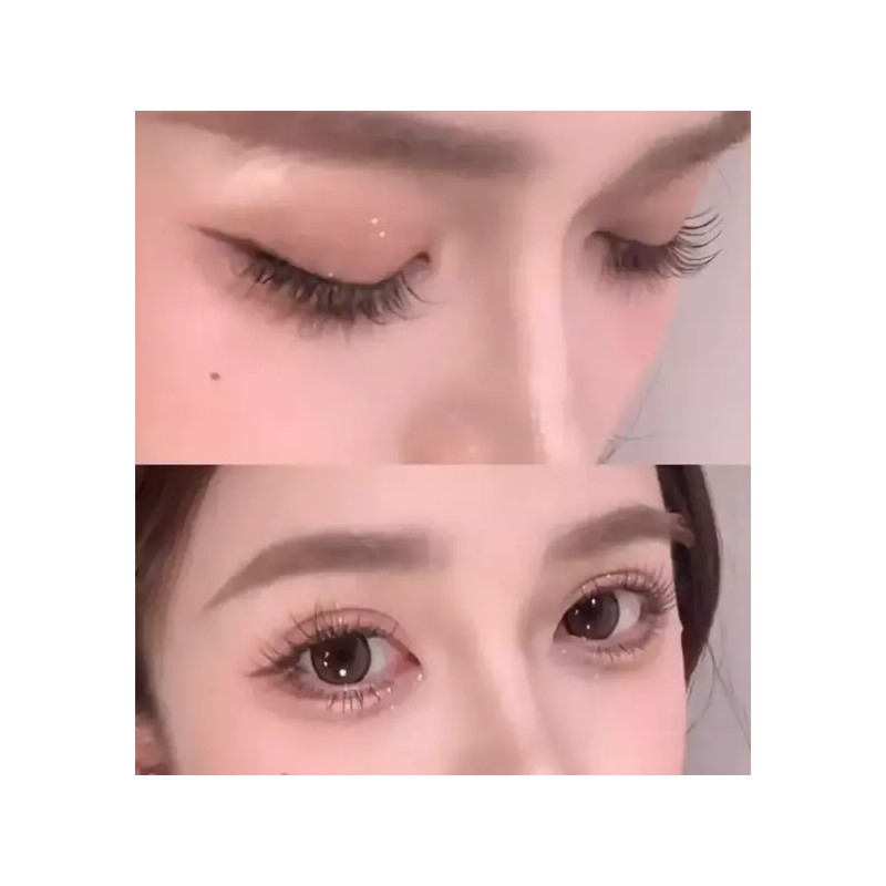 Aimilim 애미림 노글루 가닥 부분 브라운 투명라인 속눈썹 9-11mm Aimilim