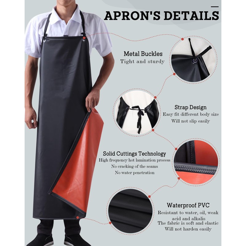 Small snail Waterproof Apron PVC Heavy Duty Apron Oil-Proof BBQ