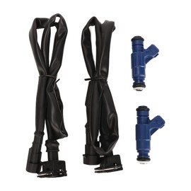 Qiilu 1202863 Injector Kit with Braid Wiring Harness for Polaris Ranger 700 2005-2009 for Polaris RZR 800 2008-2010 1253558 100-4332 0280156208 Replacement