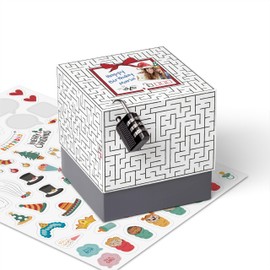 SURPRISA Gift box, puzzle box, money gift packaging, gift box for vouchers, labyrinth puzzles, size S (12 cm)