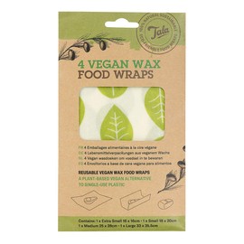 Tala Reusable Vegan Soy Wax Food Wraps - 4 Bags - 16 x 16 cm, 18 x 20 cm, 25 x 28 cm and 33 x 35.5 cm