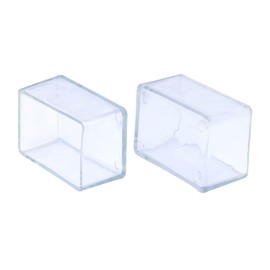Flyshop 12PCS Chair Leg Caps PVC Furniture Floor Protectors Non-Scratch Rectangle Table Chair Leg Tips Caps, 1-9/16" x 2-3/8", 40 x 60mm, Transparent