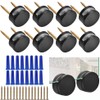 Black Upgraded 3-5mm Frameless Mirror Mounting Hardware 8 Pack Dual-Screw