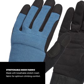 Black Diamond Crag Belaying Full Finger Rock Climbing Gloves, Astral Blue, Small