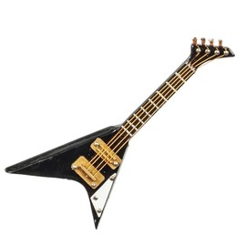 Dolls House Electric Guitar in Case Black Modern Band Musical Group Instrument