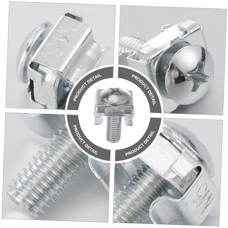 Operitacx 100 Pcs Rack Mount Screws and Clip Nuts Plated