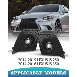 AUTOWIKI Fog Lights Fits for 2014-2015 Lexus IS 250/2014-2016 Lexus IS 350 Front Bumper OEM Replacement Fog Lights Pair w/Switch and Wiring Harness