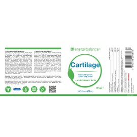 Cartilage Glucosamine, Chondroitin and MSM 1070mg - 4 in 1 - Glutenfrei - Ohne Zusatzstoffe - 100% Reine Prime Zutaten - GVO-frei - Bioaktive - 180 Caps