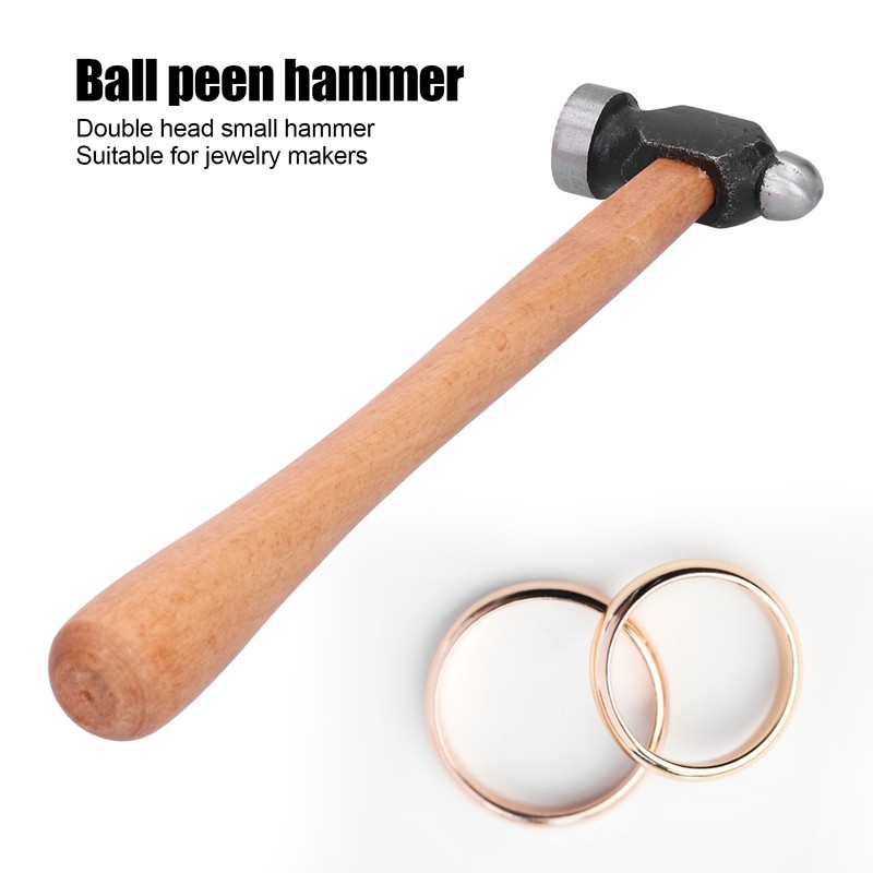 Wood Handle Ball Peen Hammer Household Jewelry Making Processing Round