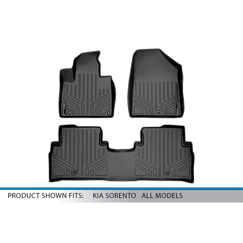 SMARTLINER Custom Fit Floor Mats 2 Row Liner Set Black