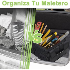 ADILIKADII Organizador para Cajuela Plegable de Coche, Gran Capacidad, Oxford 600D, Múltiples Compartimentos, 2 Asas, Organizador de Maletero Impermeable, Caja de Almacenamiento para Auto SUV Vehículo
