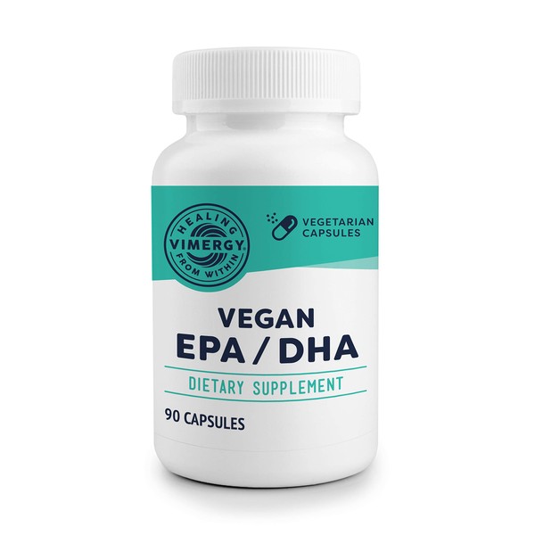 Vimergy Vegan EPA/DHA, 30 Servings –Algal Omega 3 Fatty Acids – Plant Based Fish Oil Alternative with Vitamin E – Supports Heart, Brain & Eye Health - Non-GMO, Gluten-Free, Soy-Free, Paleo (90 Count)