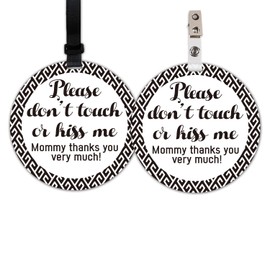 Do Not Touch Baby Signs, 2 Pack Baby Car Safety Signs Tags for Newborn Baby, Stop Touching Baby Car Seat Sign or Stroller Tag - No Touching Tag for Baby Car Accessories.