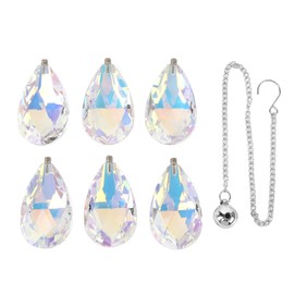 Crystal Suncatcher Colorful Six Leaf Flower Prism Pendant Window Hanging Ornament for Home Garden Wedding Patio DIY Decor Colorful