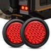 Nilight 4Inch Round Trailer Tail Light 2PCS 24LED Red Stop