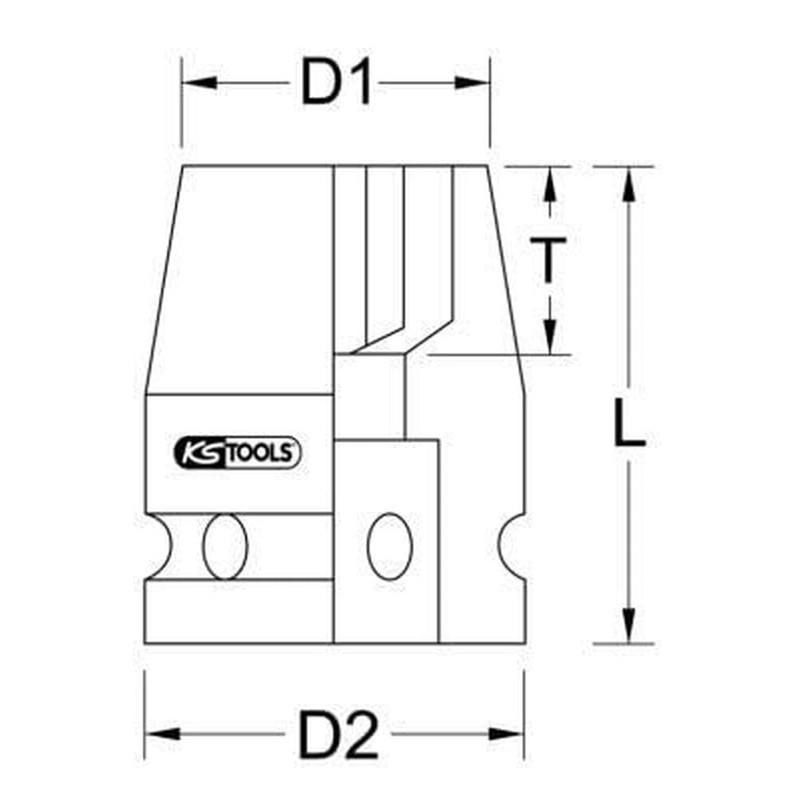 KS Tools 515.1335 Impact socket, short, 3/4", 35mm