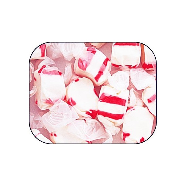 Peppermint Red & White Gourmet Salt Water Taffy 1 Pound Bag