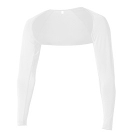 Otafuku Glove Summer Arm Cover, Shrug [Integrated Arm Cover, Cool Contact, Sweat Absorbent, Quick Drying, Compression, UV Protection] JW-636 White, S Size