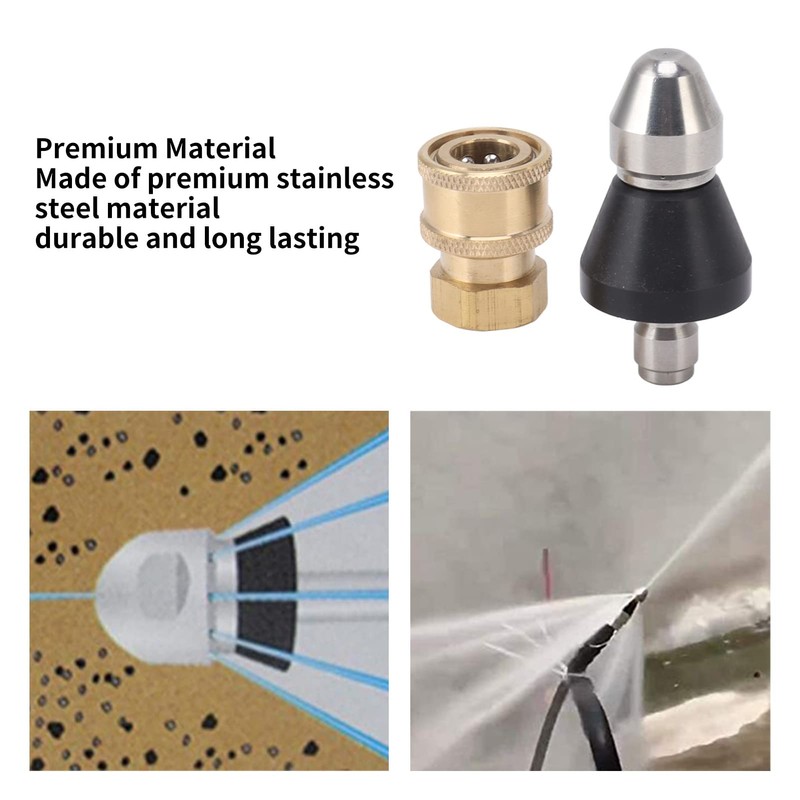 MOUMOUTEN Duct Cleaning Tool, Stainless Steel Nozzle, G1/4 Duct Pipe
